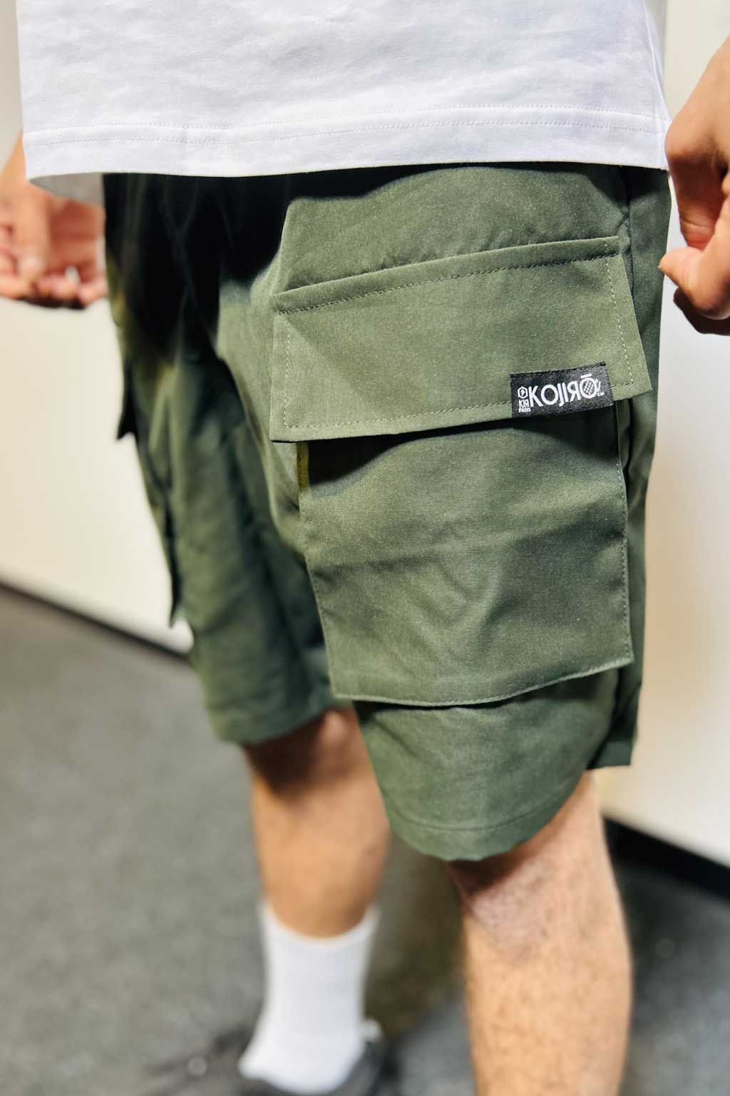 Shorts cargo noir & kaki KOJIRŌ